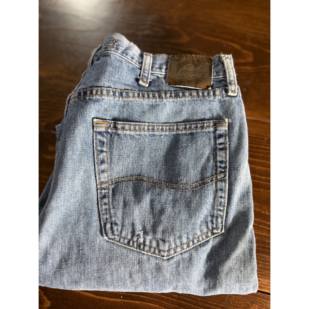 VTG Lee Regular Fit Mens Jeans 36x32 Light Wash‎ Blue Denim 100% Cotton 2008976